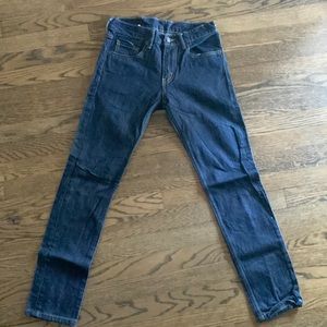 Never worn skinny Levi 510s 29 waist 30 length.  Slim vintage dark blue jeans